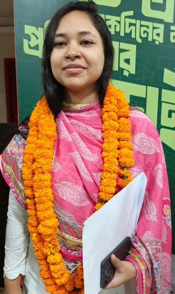 সিরাজগঞ্জ-৪ (উল্লাপাড়া) আসনে এনসিপির এমপি প্রার্থী দ্যুতি অরণ্য চৌধুরী প্রীতি।